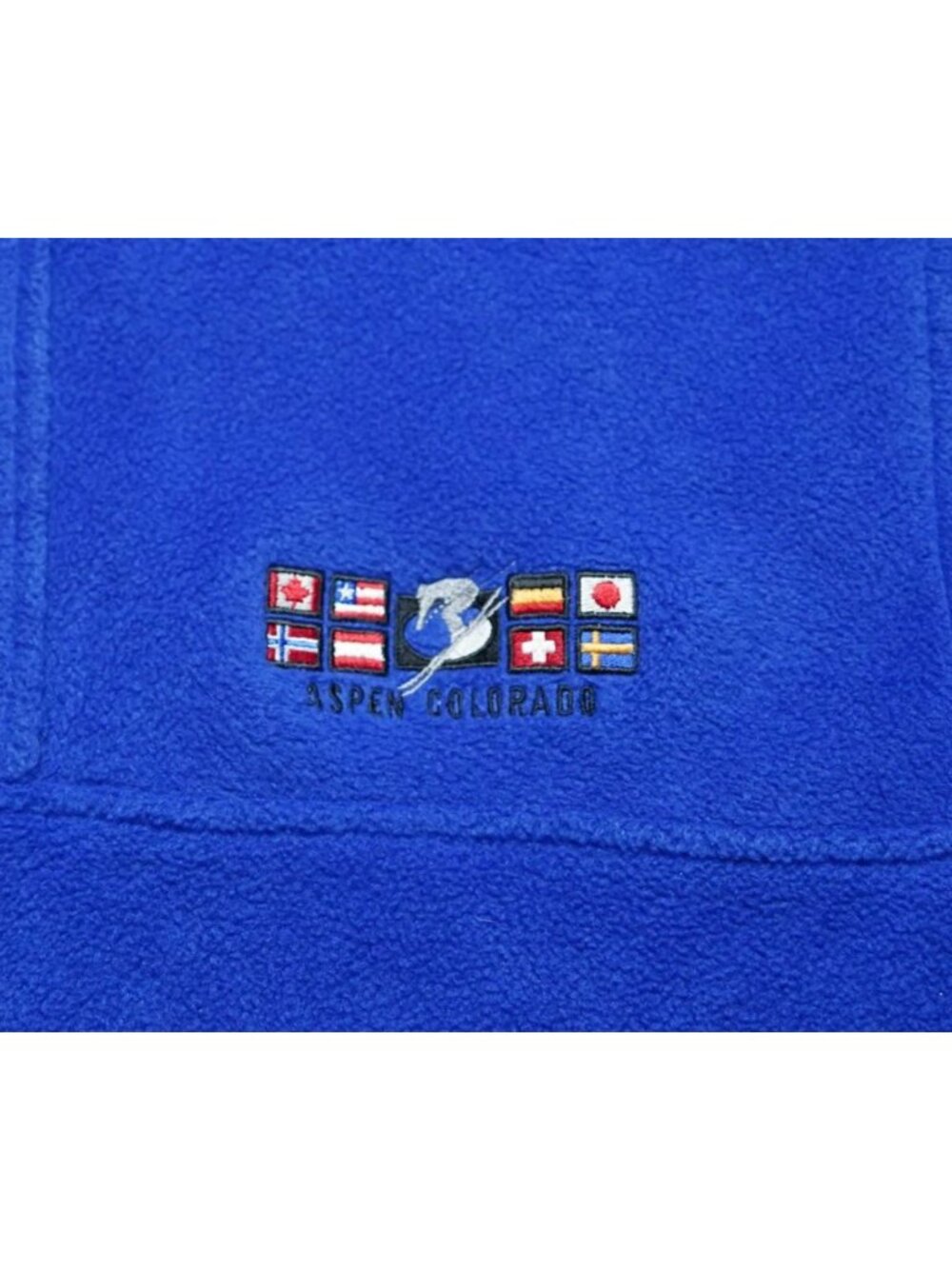 Y2K Ouray Aspen Colorado Fleece Sweatshirt Mens L Blue 1/4 Zip Pullover Ski - Picture 4 of 11